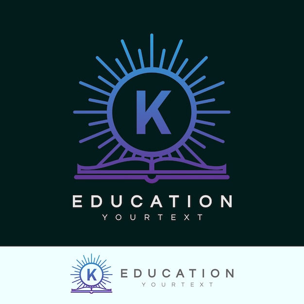 Éducation Initiale Lettre K Logo Design