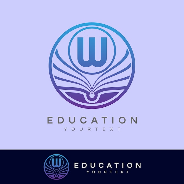Éducation Initiale Lettre W Logo Design