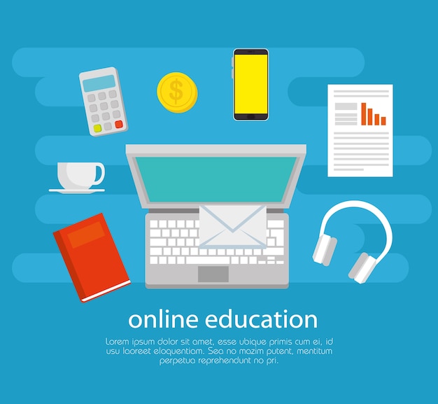 Éducation En Ligne Avec Ordinateur Portable