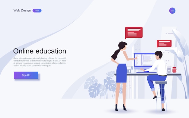 Éducation Pour Le Site Web Et Le Modèle De Page De Destination. éducation En Ligne, Formation Et Cours, Apprentissage,