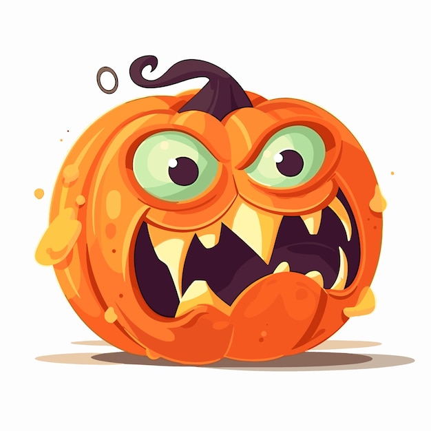 Eerie Halloween Pumpkin Mascot Vector Artistry sur fond blanc Illustration vectorielle