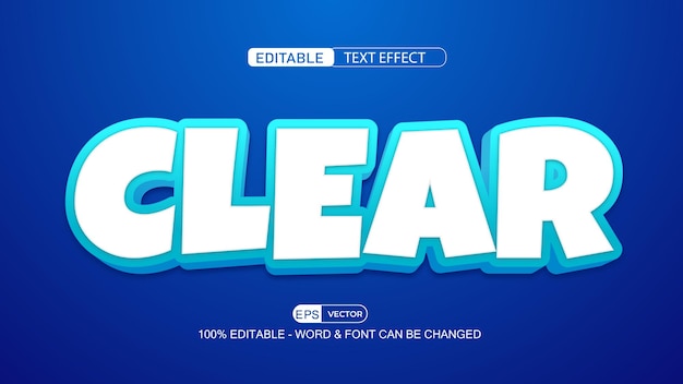 Effacer le style 3d vectoriel d'effet de texte modifiable
