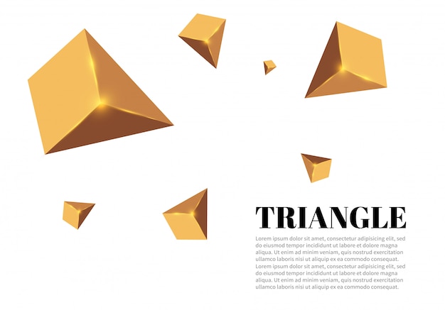 Effet 3D. Mouvement des triangles volants.