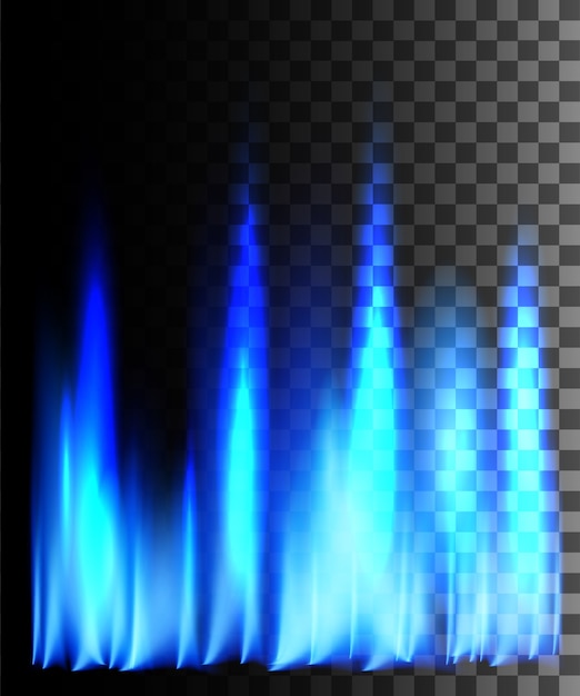 Effet Abstrait De Feu Bleu Sur Fond Transparent.