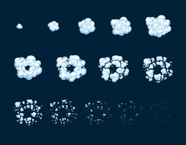 Effet D'actif De Sprite De Jeu D'explosion De Fumée De Dessin Animé