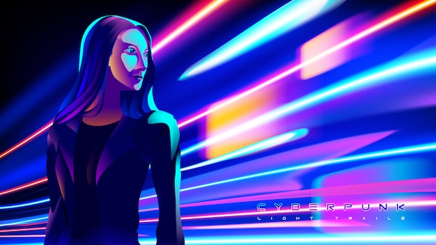 Effet Cyberpunk Light Trails en vecteur