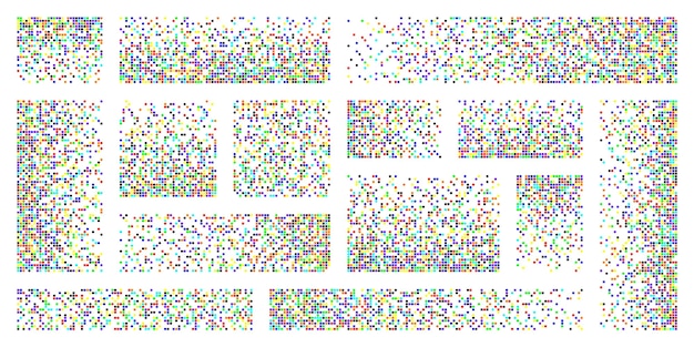 Effet de désintégration des pixels divers éléments rectangulaires faits de formes carrées dispersés