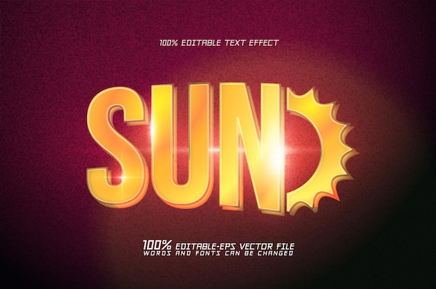 Effet du texte du soleil doré