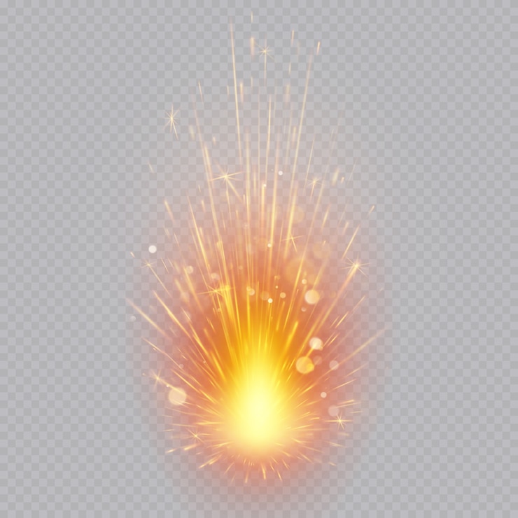 Vecteur effet de feux d'artifice. des étincelles volantes. mouvement magique.