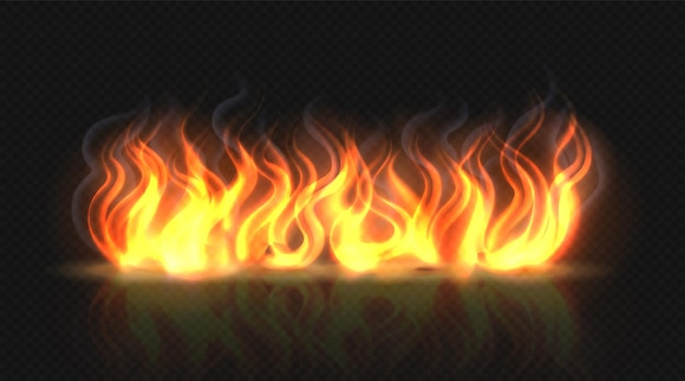 Effet de flamme de feu avec illustration de fumée