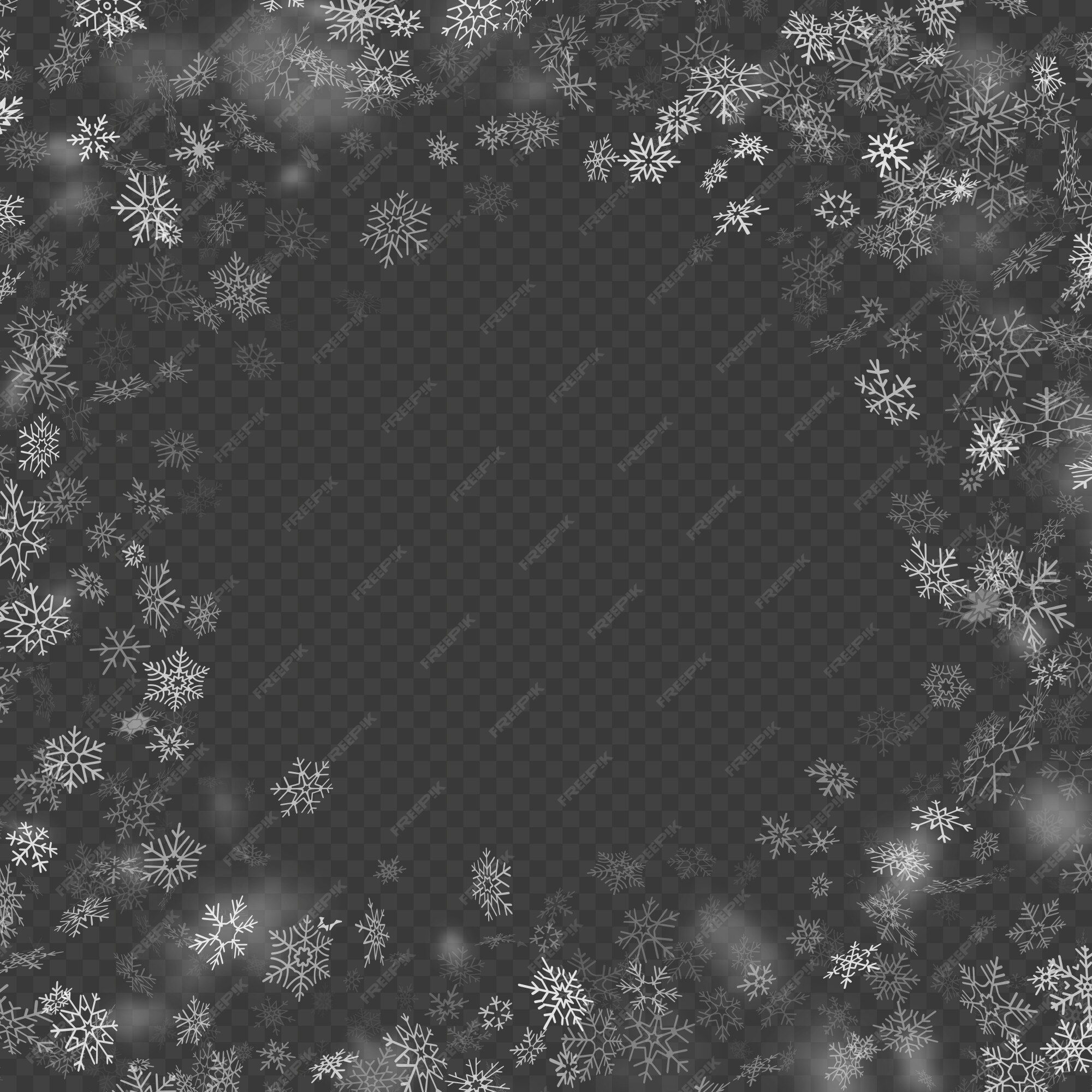 Effet de flocons de neige de décoration de Noël tombant réaliste sur