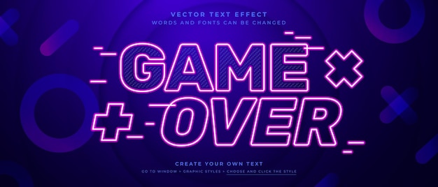 Effet de jeu de néon sur le texte