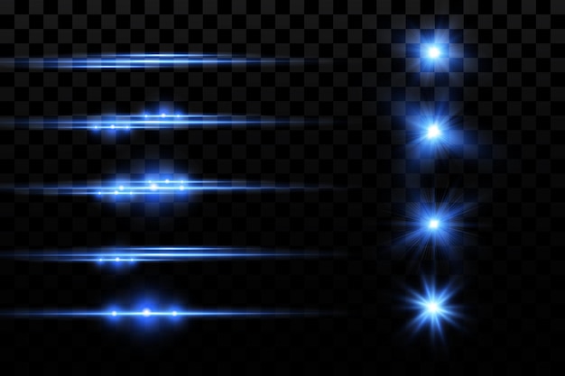 Effet De Lueur Bleu Particules Incandescentes étoiles Lasers Illustration Vectorielle