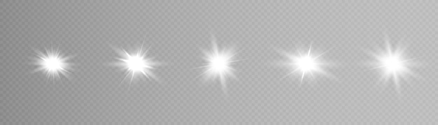 Effet De Lueur Lumineuse Star Sun Scintille Sur Un Fond Transparent Illustration Vectorielle