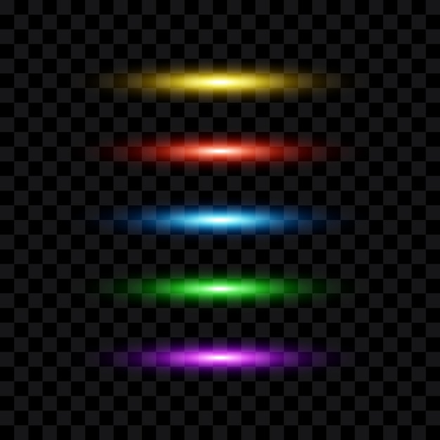 Effet de lueur de néon taches de lumière illustration vectorielle en jeu multicolore