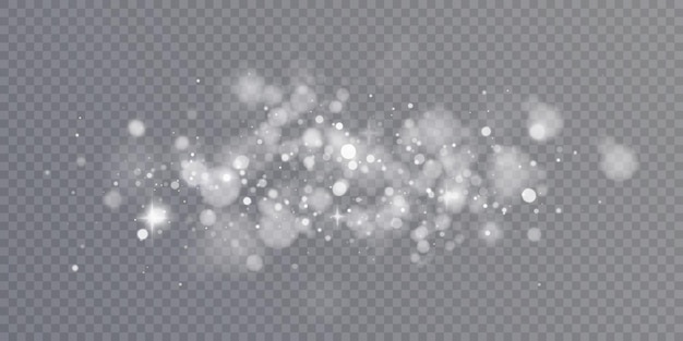 Effet de lumière bokeh d'éblouissement brillant sur fond transparent pour les paillettes de conception de noël nouvel an