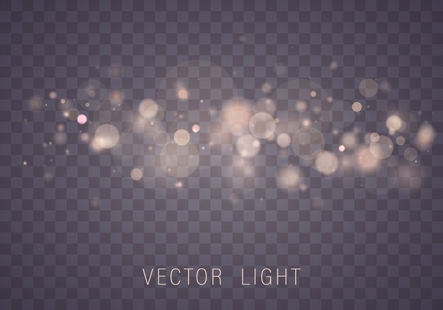 Effet de lumière bokeh rougeoyante abstraite lumineuse isolée sur fond transparent.