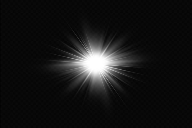 Effet De Lumière Bright Star Light Explose Sur Un Fond Transparent Soleil Brillant