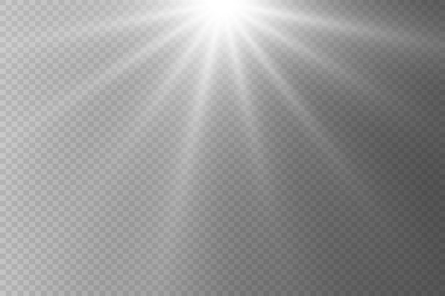Effet de lumière brillante soleil vecteur lumière solaire transparente effet de flamme spéciale