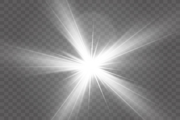 Effet de lumière éclatante. L'étoile a éclaté d'étincelles.