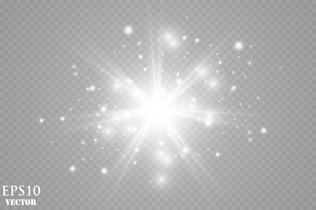 Effet De Lumière éclatante. Poussière Scintillante. Star Explose.