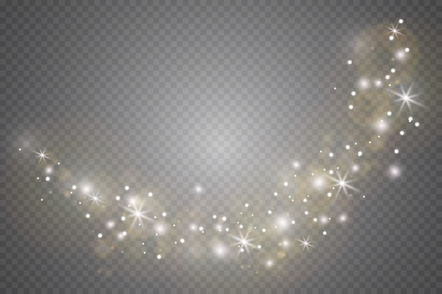 Effet de lumière éclatante. Sparkle isolé. Des particules de poussière magiques scintillantes.