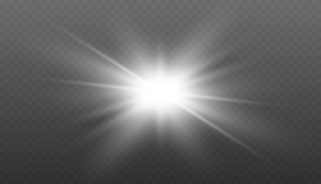 L'effet de lumière de l'étoile éclate avec des étincelles vecteur lumière du soleil transparente lumière de lense spéciale éclairage
