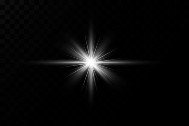 Effet de lumière d'étoiles transparentes blanches