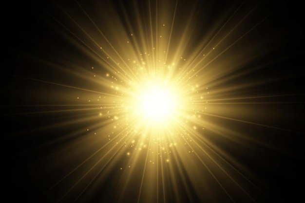 Effet de lumière flash spécial lentille Le flash fait clignoter les rayons et le projecteur illustWhite brillant