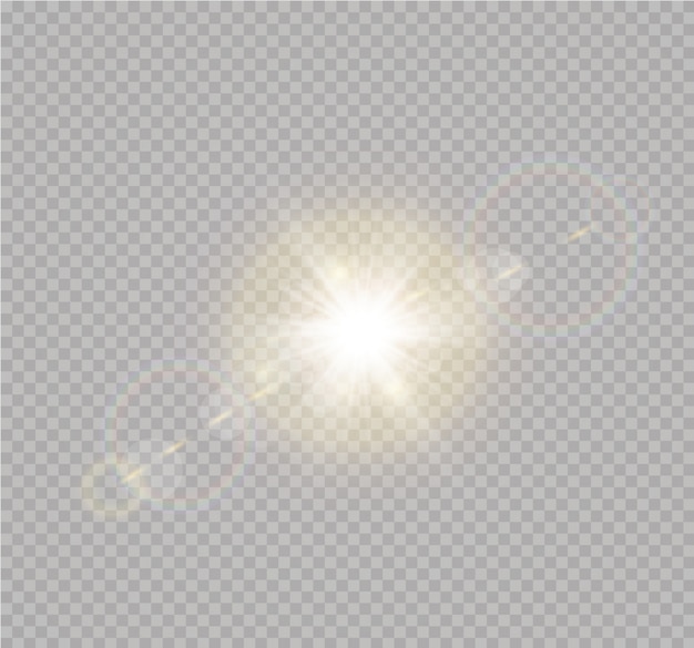 Effet de lumière flash transparent à lentille spéciale.