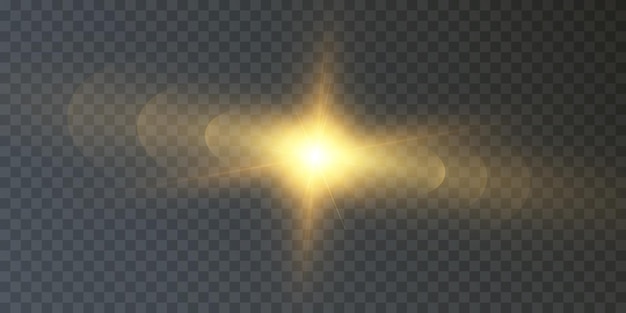 Effet De Lumière Jaune Avec Des Rayons Et Des Reflets Star Cosmos Vector