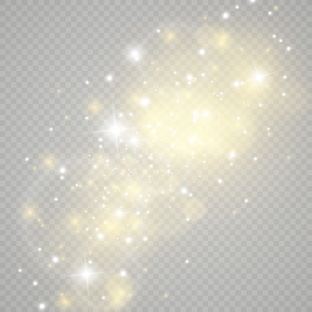 Effet de lumière luminescente. Étoile éclatant d'étincelles.