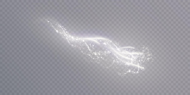 Un effet de lumière magique de comète avec beaucoup de paillettes étincelantes et des effets de lumière scintillants