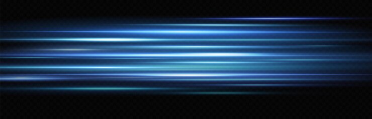 Effet de lumière de mouvement pour les bannières. Lignes bleues. L'effet de la vitesse sur un background.lines bleu