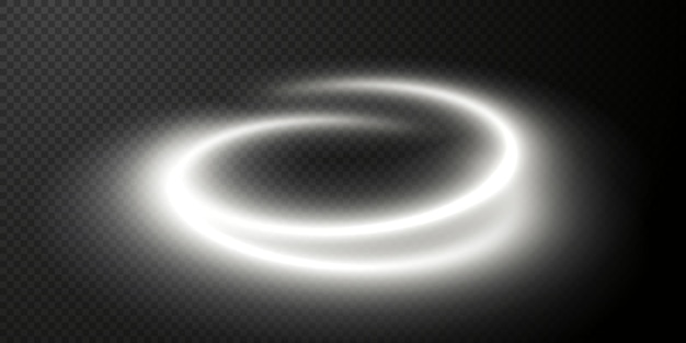 Effet de lumière Twirl Curve blanc clair de la ligne blanche Cercle doré lumineux PNG