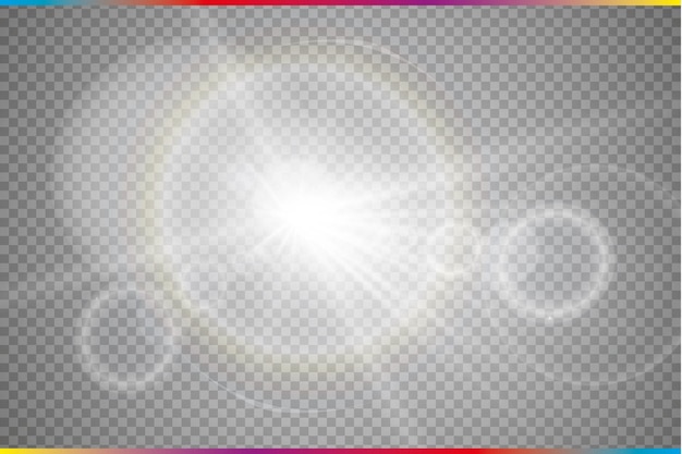 Effet de lumière vecteur lumière du soleil transparent lentille spéciale flare