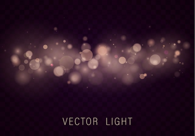 Effet de lumières bokeh lumineux abstrait léger isolé.