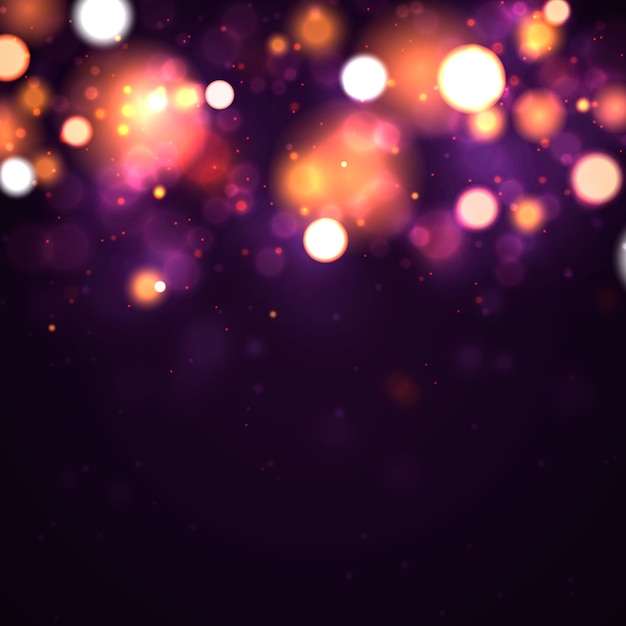 Effet de lumières bokeh rougeoyantes isolé sur fond transparent.