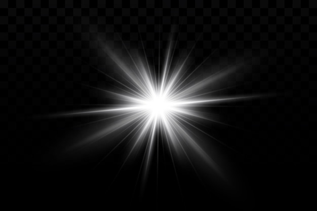 Effet Lumineux Star Scintille Sur Un Fond Transparent Illustration Vectorielle Le Soleil