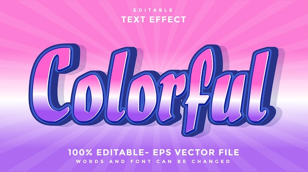 Effet de modèle de conception d'effet de texte modifiable coloré enregistré dans un style graphique