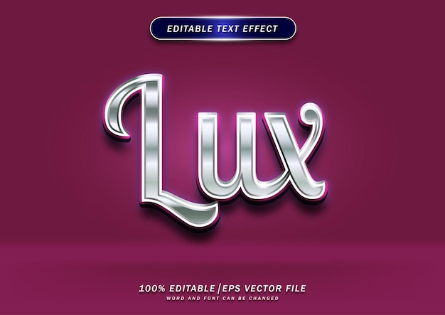 Effet modifiable de texte argenté de luxe