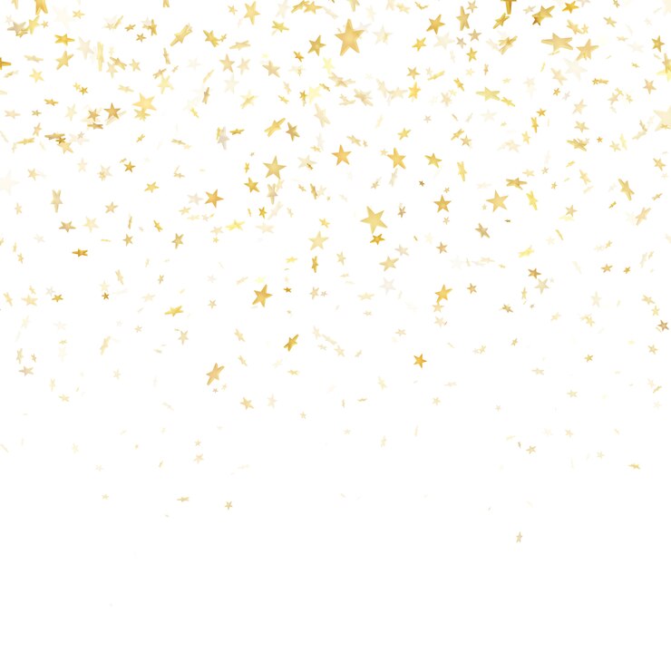 Vecteur effet de motif festif pluie or confettis étoiles. étoiles de volume d'or tombant isolés sur fond noir.