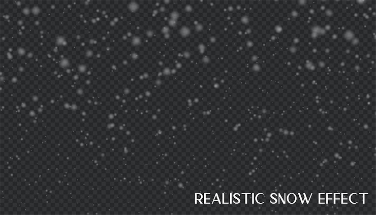 Vecteur effet de neige réaliste pour carte de noël superposition de ciel de chute de neige fond de chute de pulvérisation de flocons blancs
