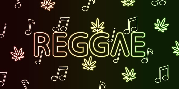 Effet Néon De Fond De Musique Reggae