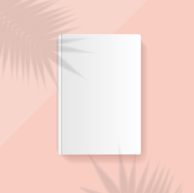Effet d'ombre de feuille de palmier de recouvrement de plantes illustration vectorielle détaillée de couverture de livre 3D réaliste