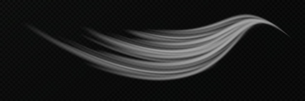 Effet d'onde de mouvement Sentier de ligne blanche dynamique sur un fond transparent