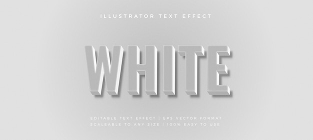 Effet de police de style de texte 3D ombre blanche