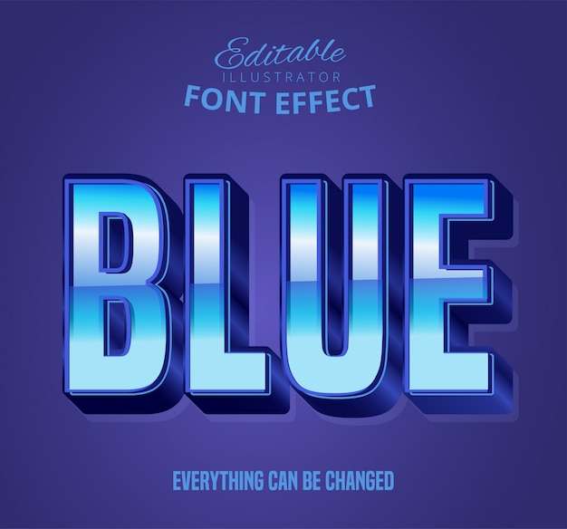 Vecteur effet de police de texte bleu