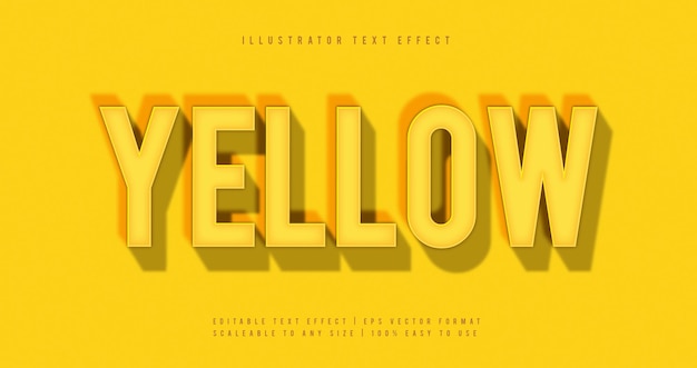 Effet de police de texte jaune clair et ombré