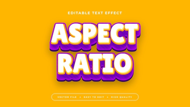 Effet de police de texte modifiable en 3D avec rapport d'aspect coloré